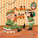 Lutins en pleine cr&eacute;ation de jouets de No&euml;l
